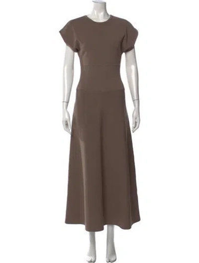 Pre-owned Co Crew Neck Long Dress In Brown