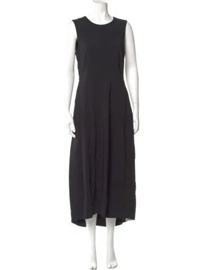 Pre-owned Co Crew Neck Long Dress In Gray
