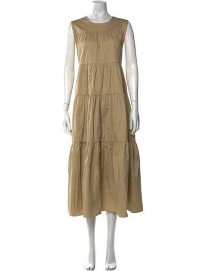 Pre-owned Co Crew Neck Long Dress In Neutral