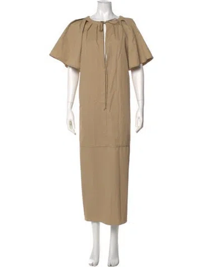 Pre-owned Co Crew Neck Long Dress In Neutral