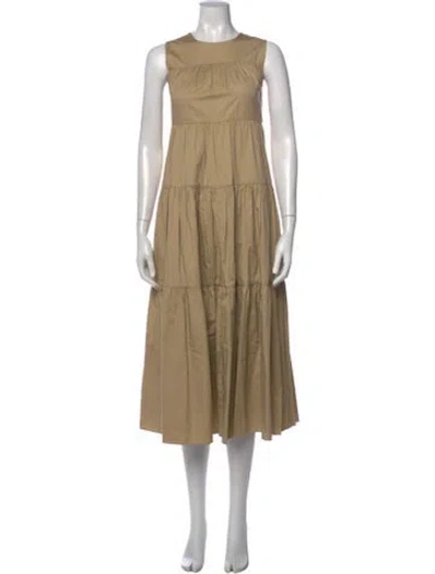 Pre-owned Co Crew Neck Long Dress In Neutral