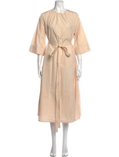 Pre-owned Co Crew Neck Long Dress In Neutral