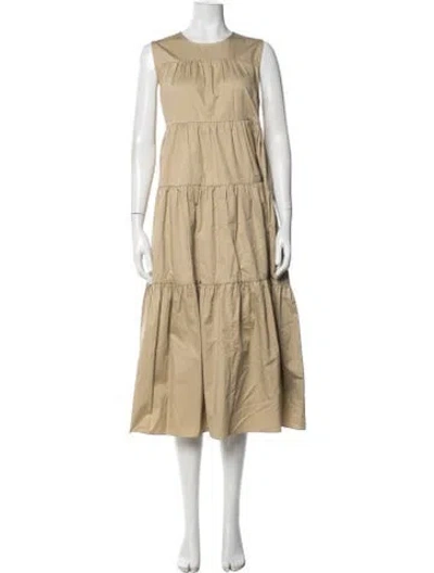 Pre-owned Co Crew Neck Long Dress In Neutrals