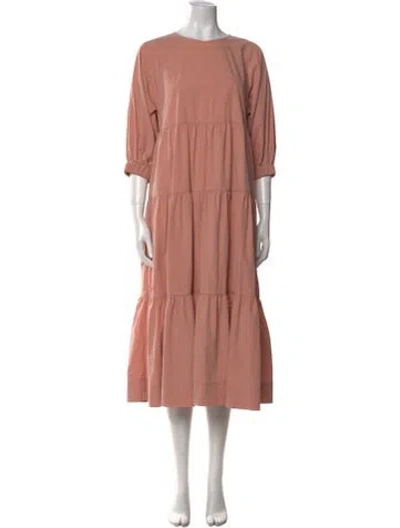 Pre-owned Co Crew Neck Long Dress In Pink