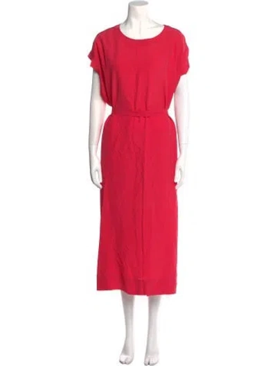 Pre-owned Co Crew Neck Long Dress In Pink
