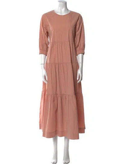 Pre-owned Co Crew Neck Long Dress In Pink