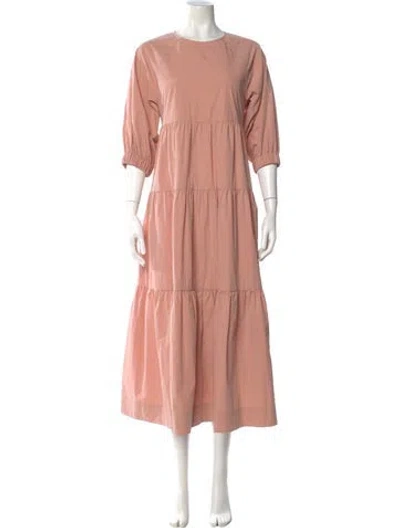Pre-owned Co Crew Neck Long Dress In Pink
