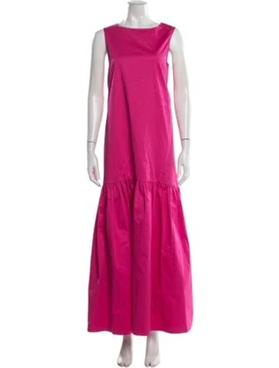 Pre-owned Co Crew Neck Long Dress In Pink
