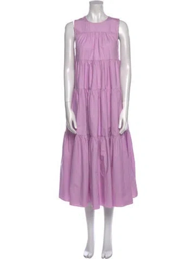 Pre-owned Co Crew Neck Long Dress In Purple
