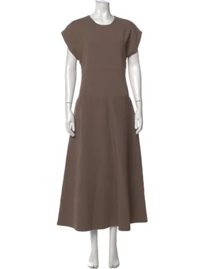 Pre-owned Co Crew Neck Long Dress W/ Tags In Brown