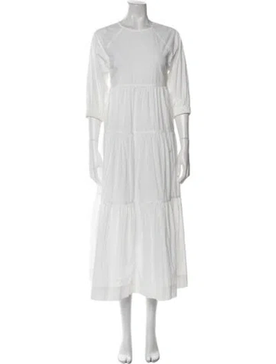 Pre-owned Co Crew Neck Long Dress In White