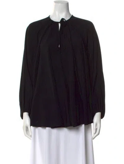 Pre-owned Co Crew Neck Long Sleeve Blouse In Black