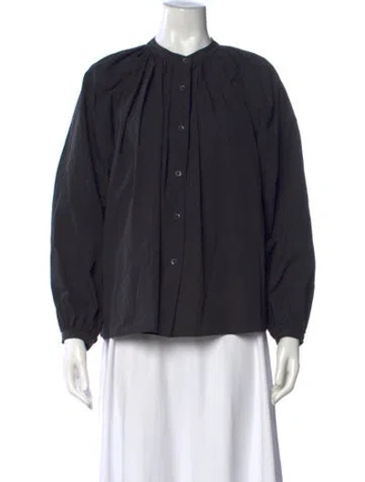 Pre-owned Co Crew Neck Long Sleeve Blouse In Black