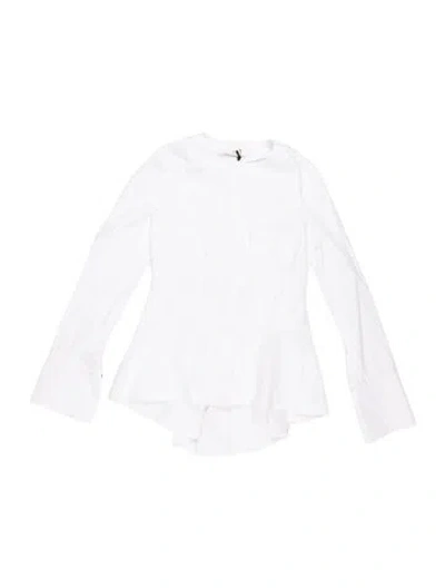 Pre-owned Co Crew Neck Long Sleeve Blouse In Blue