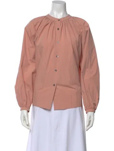 Pre-owned Co Crew Neck Long Sleeve Blouse In Pink