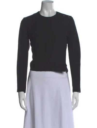 Pre-owned Co Crew Neck Long Sleeve Top In Black