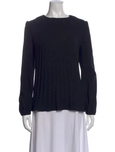 Pre-owned Co Crew Neck Long Sleeve Top In Black