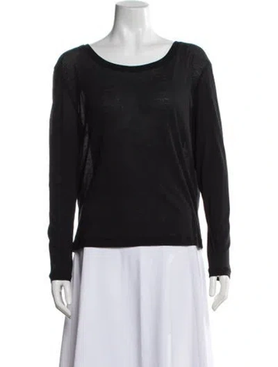 Pre-owned Co Crew Neck Long Sleeve Top In Black