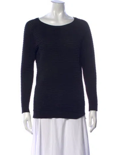Pre-owned Co Crew Neck Long Sleeve Top In Blue