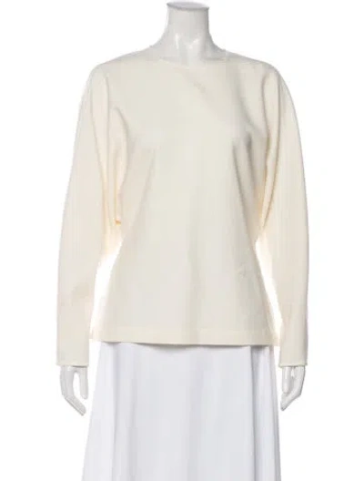 Pre-owned Co Crew Neck Long Sleeve Top In Neutral