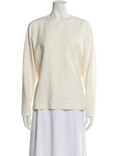 Pre-owned Co Crew Neck Long Sleeve Top In White