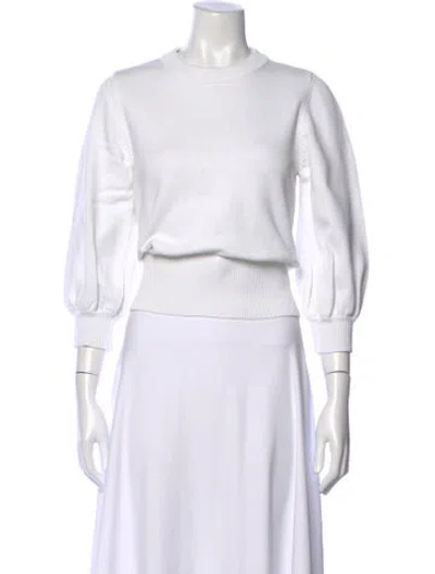Pre-owned Co Crew Neck Long Sleeve Top In White