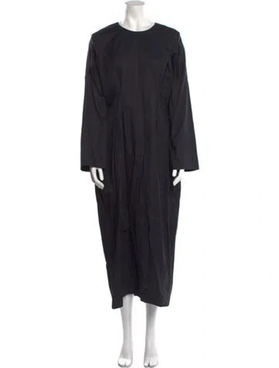 Pre-owned Co Crew Neck Midi Length Dress In Black