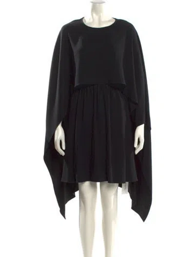 Pre-owned Co Crew Neck Midi Length Dress In Black