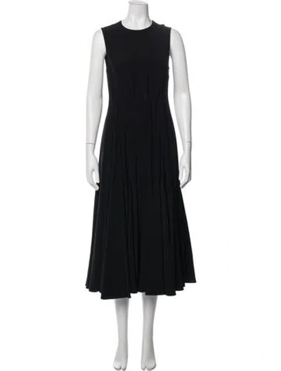 Pre-owned Co Crew Neck Midi Length Dress In Black
