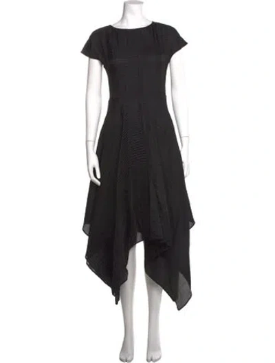 Pre-owned Co Crew Neck Midi Length Dress In Black