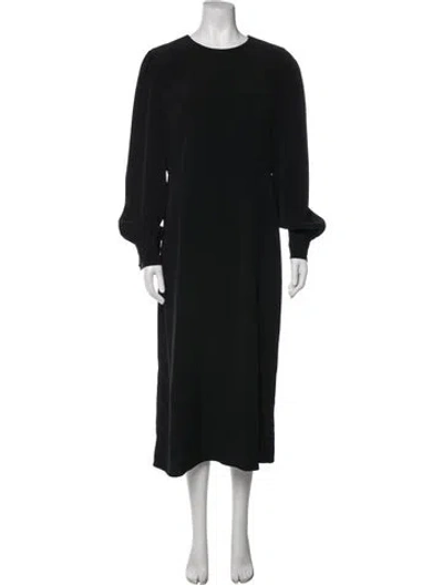 Pre-owned Co Crew Neck Midi Length Dress In Black