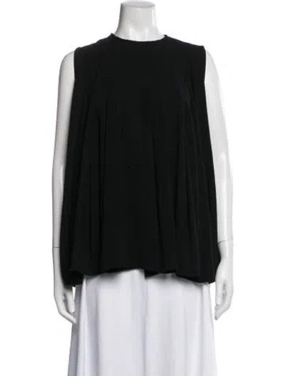 Pre-owned Co Crew Neck Midi Length Dress In Black