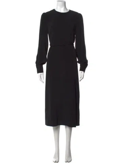 Pre-owned Co Crew Neck Midi Length Dress In Black