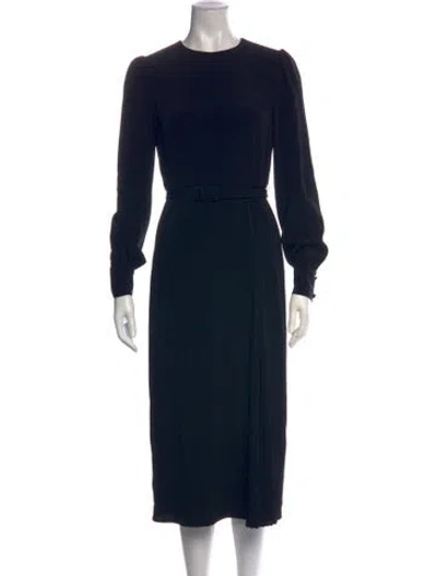 Pre-owned Co Crew Neck Midi Length Dress In Black