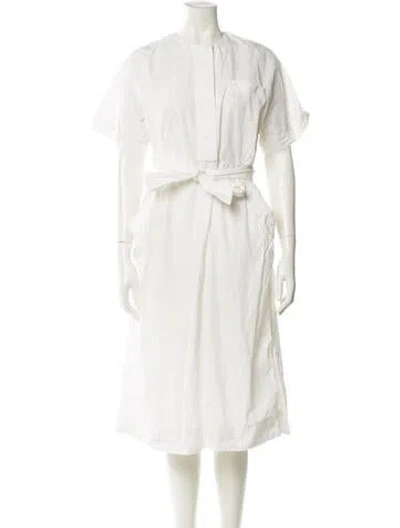 Pre-owned Co Crew Neck Midi Length Dress In Neutral