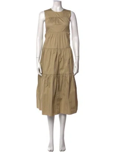 Pre-owned Co Crew Neck Midi Length Dress In Neutrals