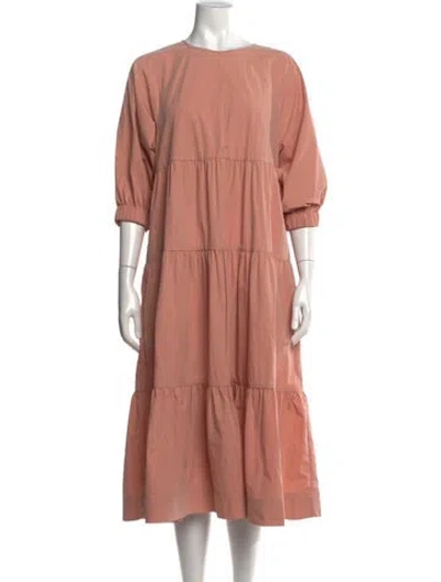 Pre-owned Co Crew Neck Midi Length Dress In Neutrals