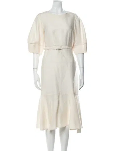 Pre-owned Co Crew Neck Midi Length Dress In Neutrals