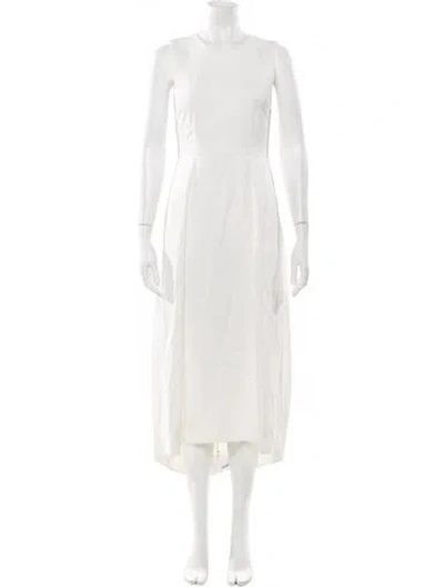 Pre-owned Co Crew Neck Midi Length Dress In Neutrals