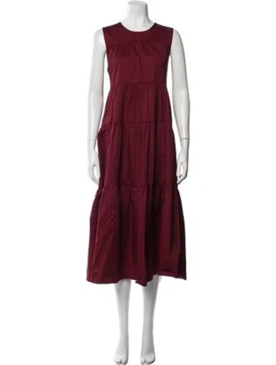 Pre-owned Co Crew Neck Midi Length Dress In Pink