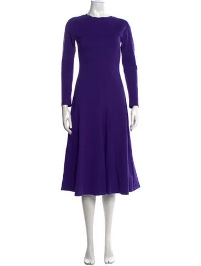 Pre-owned Co Crew Neck Midi Length Dress In Purple
