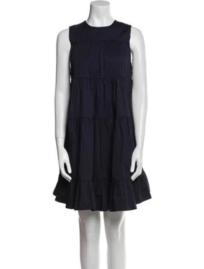 Pre-owned Co Crew Neck Mini Dress In Blue