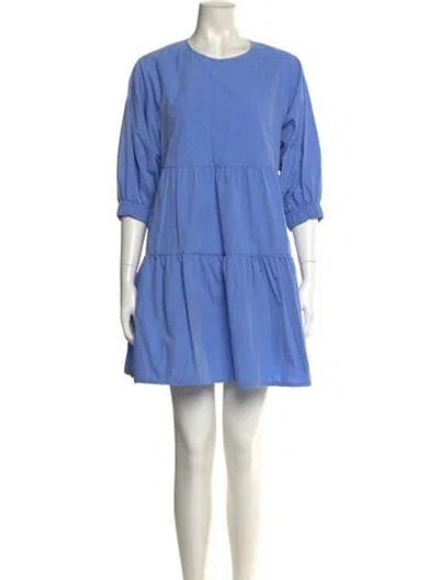Pre-owned Co Crew Neck Mini Dress In Blue