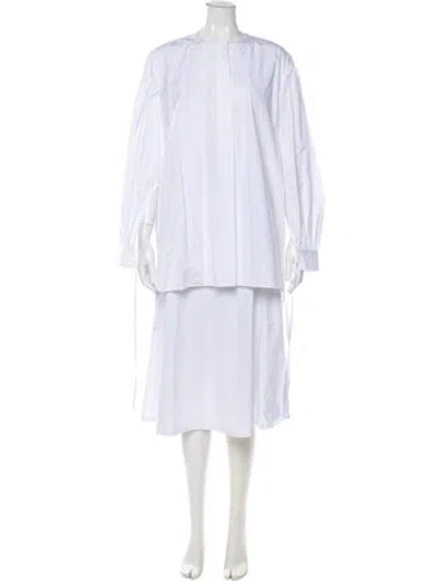 Pre-owned Co Crew Neck Mini Dress In White