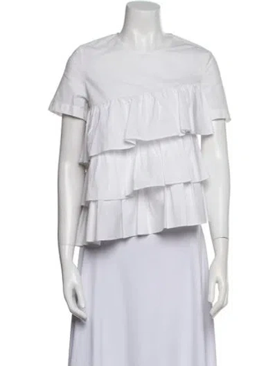 Pre-owned Co Crew Neck Short Sleeve Blouse In Multi