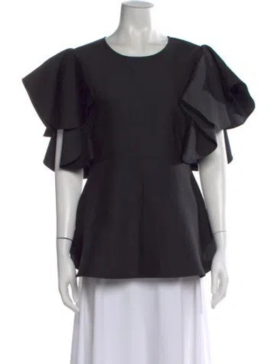 Pre-owned Co Crew Neck Short Sleeve Top In Black