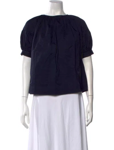 Pre-owned Co Crew Neck Short Sleeve Top In Blue
