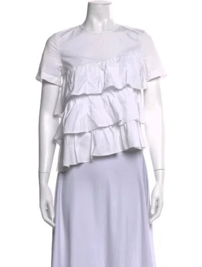 Pre-owned Co Crew Neck Short Sleeve Top In Neutrals