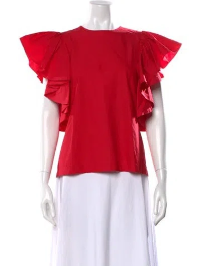 Pre-owned Co Crew Neck Short Sleeve Top In Red