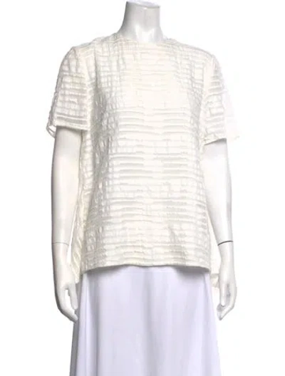 Pre-owned Co Crew Neck Short Sleeve Top In White